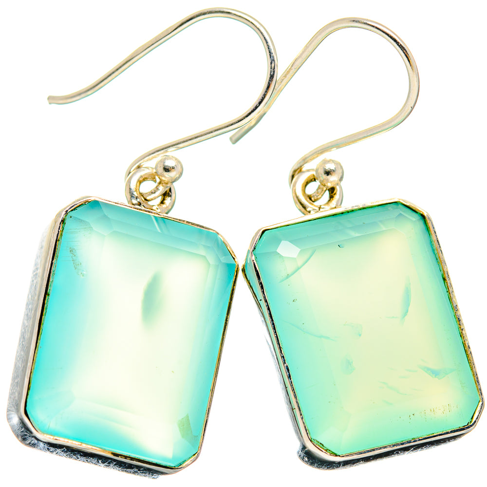 Aqua Chalcedony Earrings handcrafted by Ana Silver Co - EARR423683