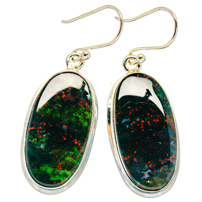 Bloodstone Earrings handcrafted by Ana Silver Co - EARR423690