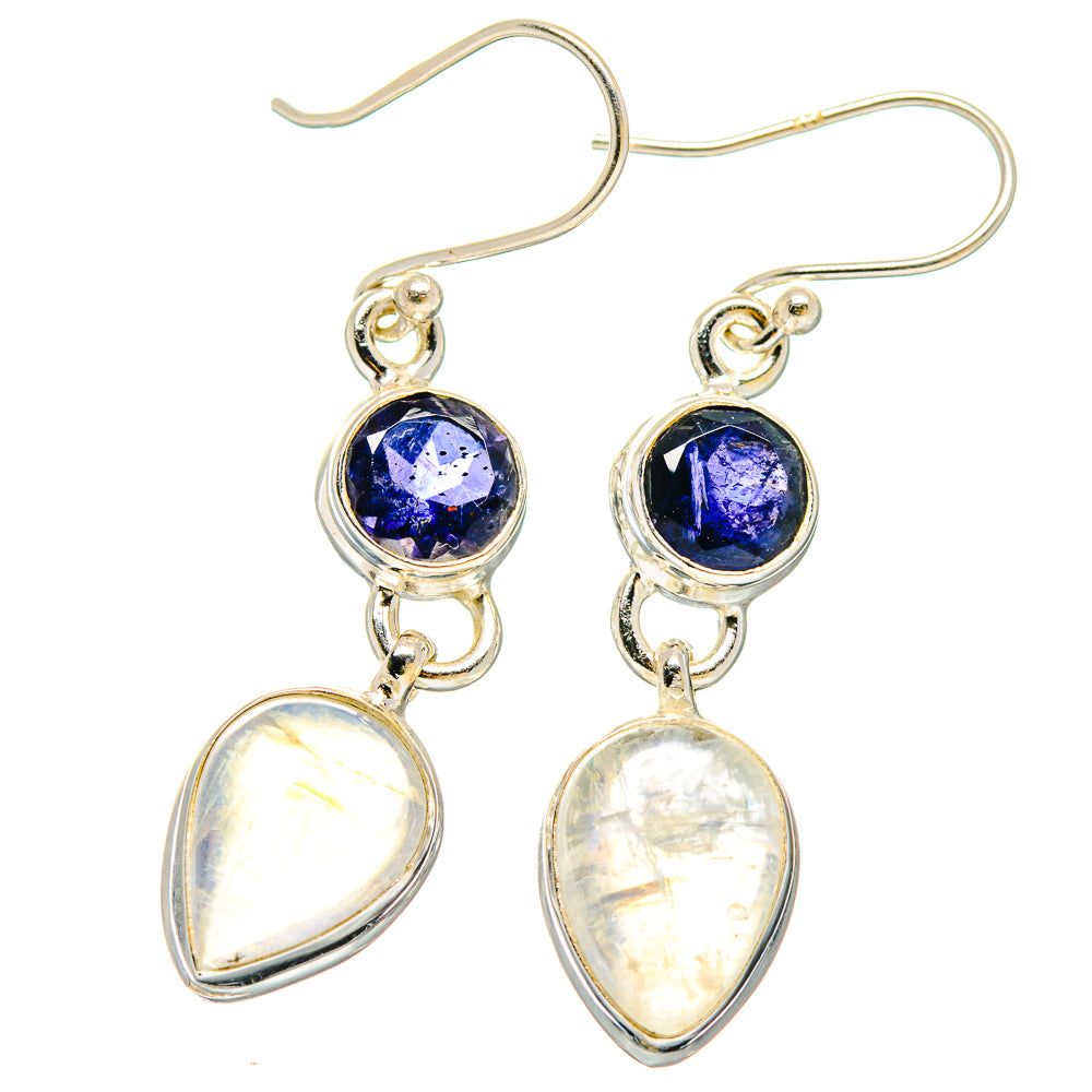 Rainbow Moonstone Earrings handcrafted by Ana Silver Co - EARR423693