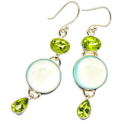 Aqua Chalcedony Earrings handcrafted by Ana Silver Co - EARR423703