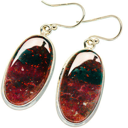 Bloodstone Earrings handcrafted by Ana Silver Co - EARR423705
