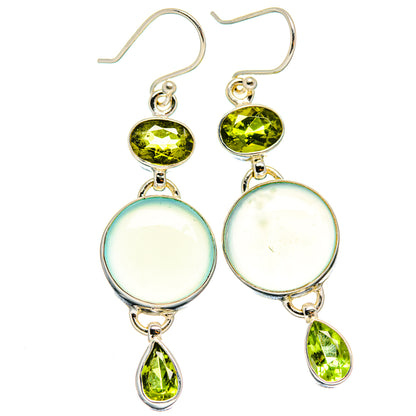 Aqua Chalcedony Earrings handcrafted by Ana Silver Co - EARR423716
