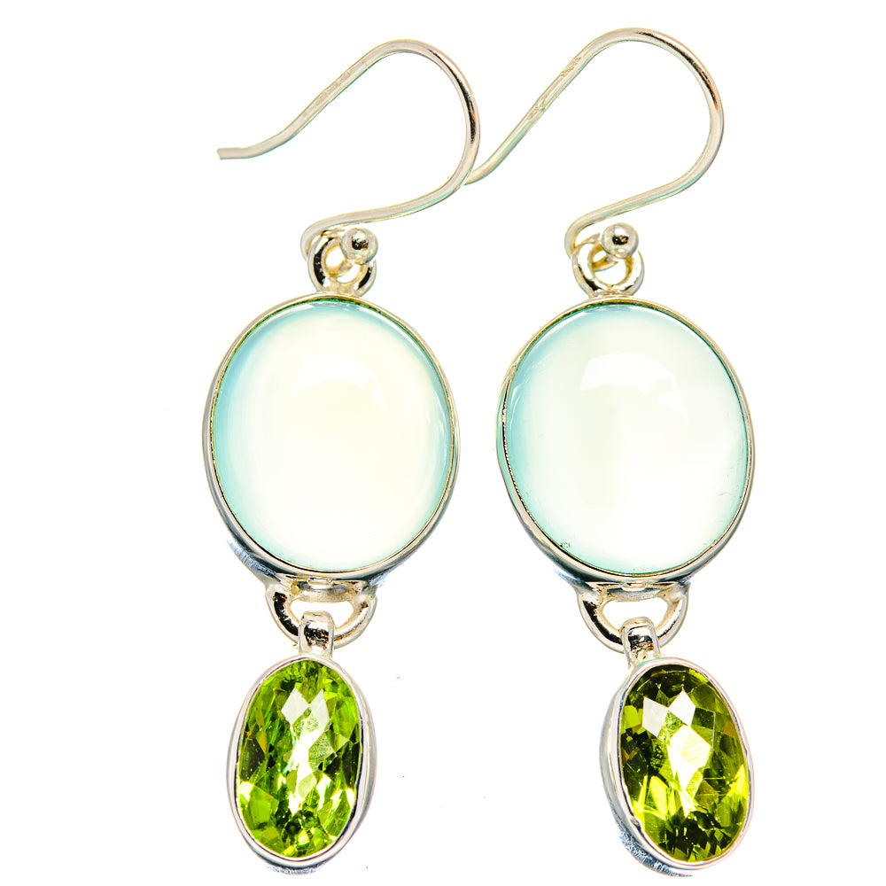 Aqua Chalcedony Earrings handcrafted by Ana Silver Co - EARR423738 - Photo 2