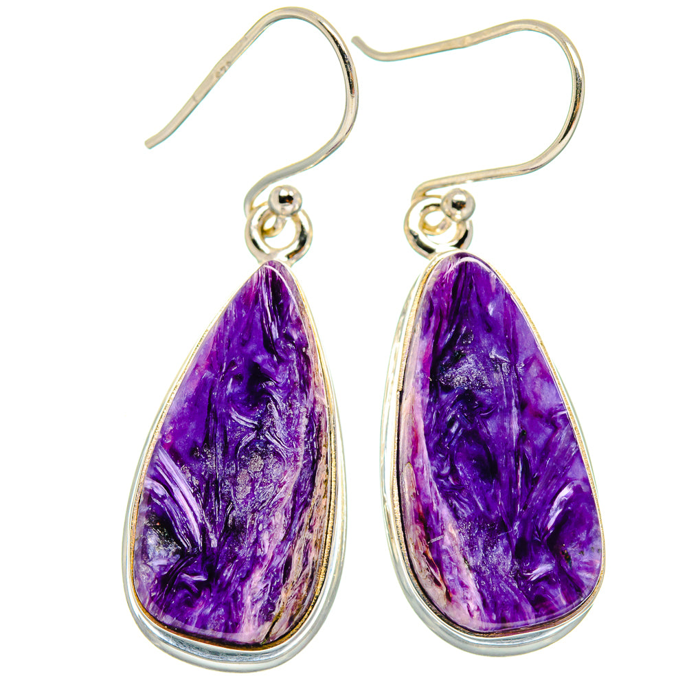 Charoite Earrings handcrafted by Ana Silver Co - EARR423740