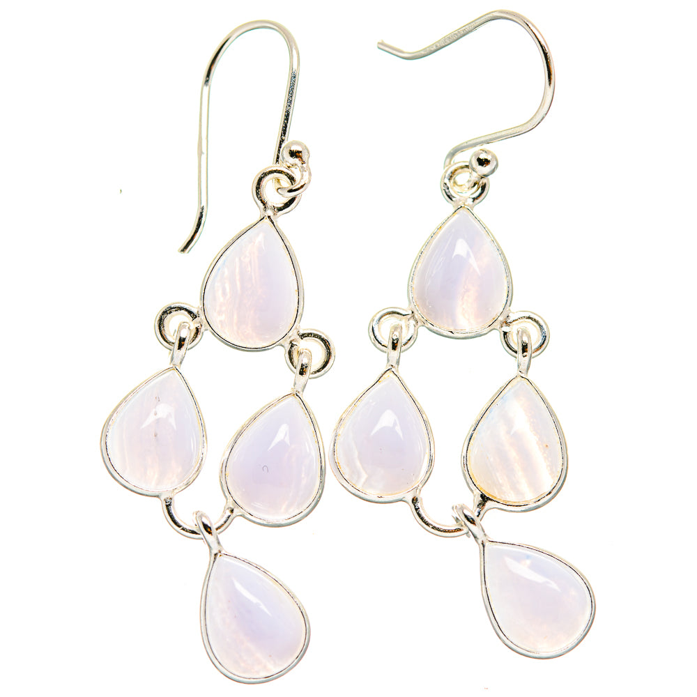 Blue Lace Agate Earrings handcrafted by Ana Silver Co - EARR423744