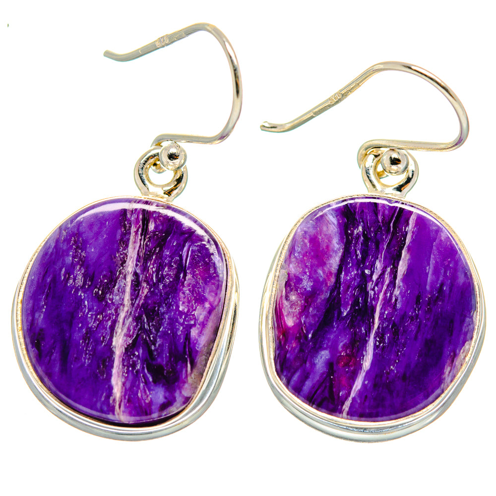 Charoite Earrings handcrafted by Ana Silver Co - EARR423746 - Photo 2