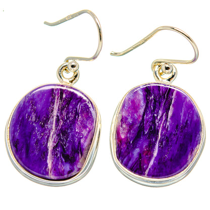 Charoite Earrings handcrafted by Ana Silver Co - EARR423746 - Photo 2