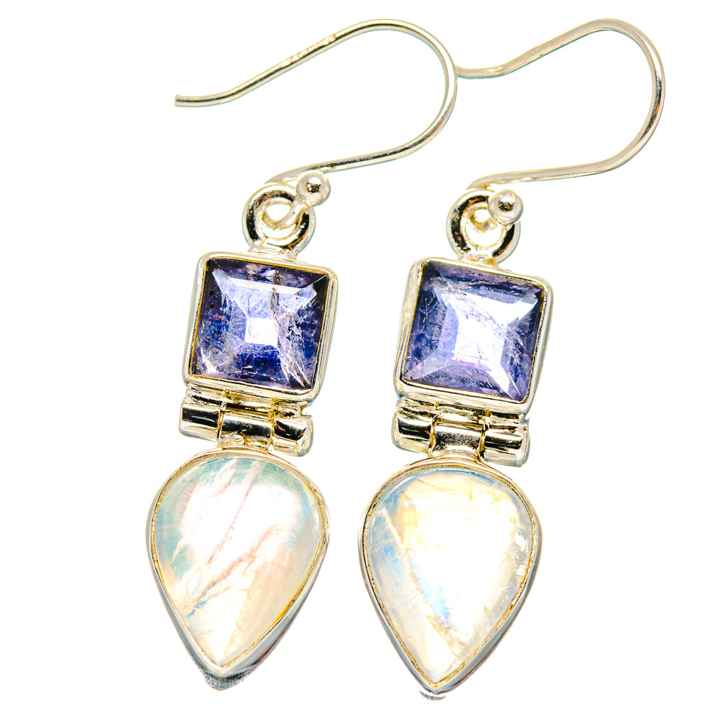 Rainbow Moonstone Earrings handcrafted by Ana Silver Co - EARR423753