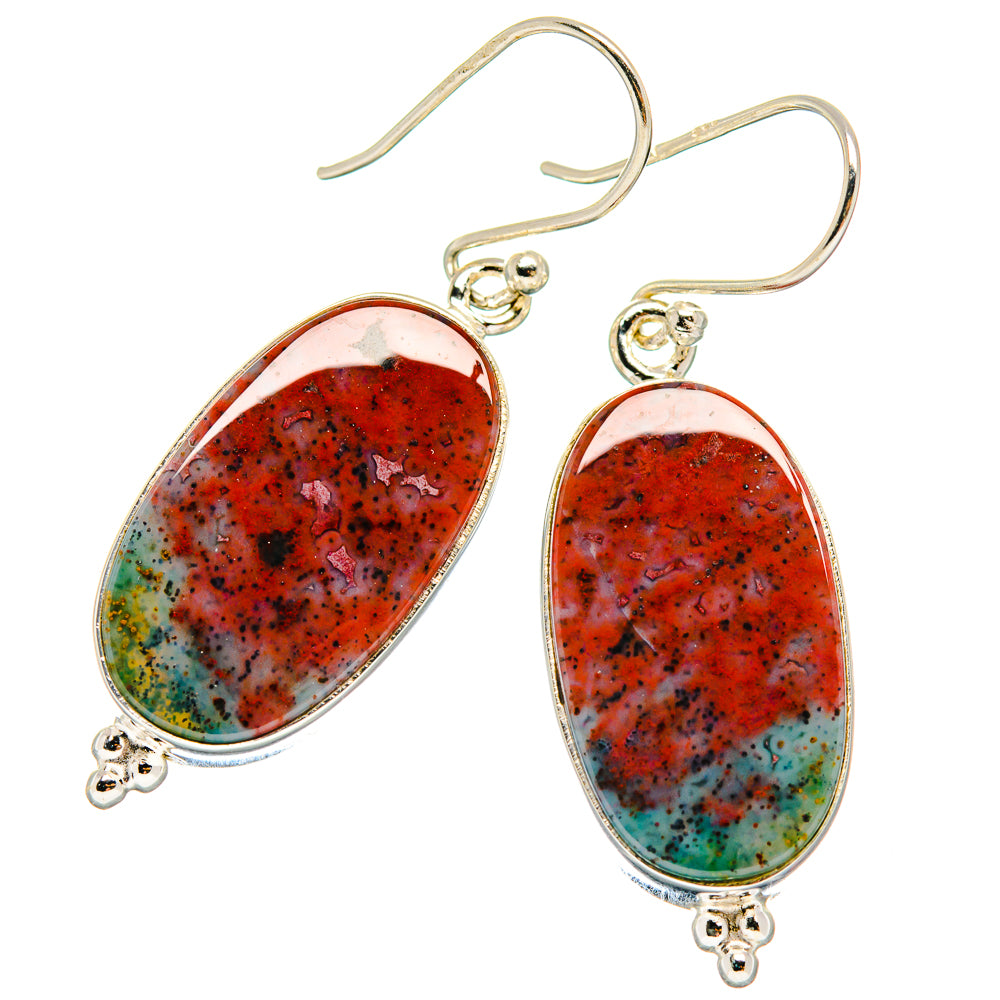 Bloodstone Earrings handcrafted by Ana Silver Co - EARR423758