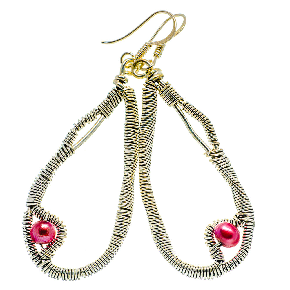 Pink Cultured Pearl Earrings handcrafted by Ana Silver Co - EARR400512
