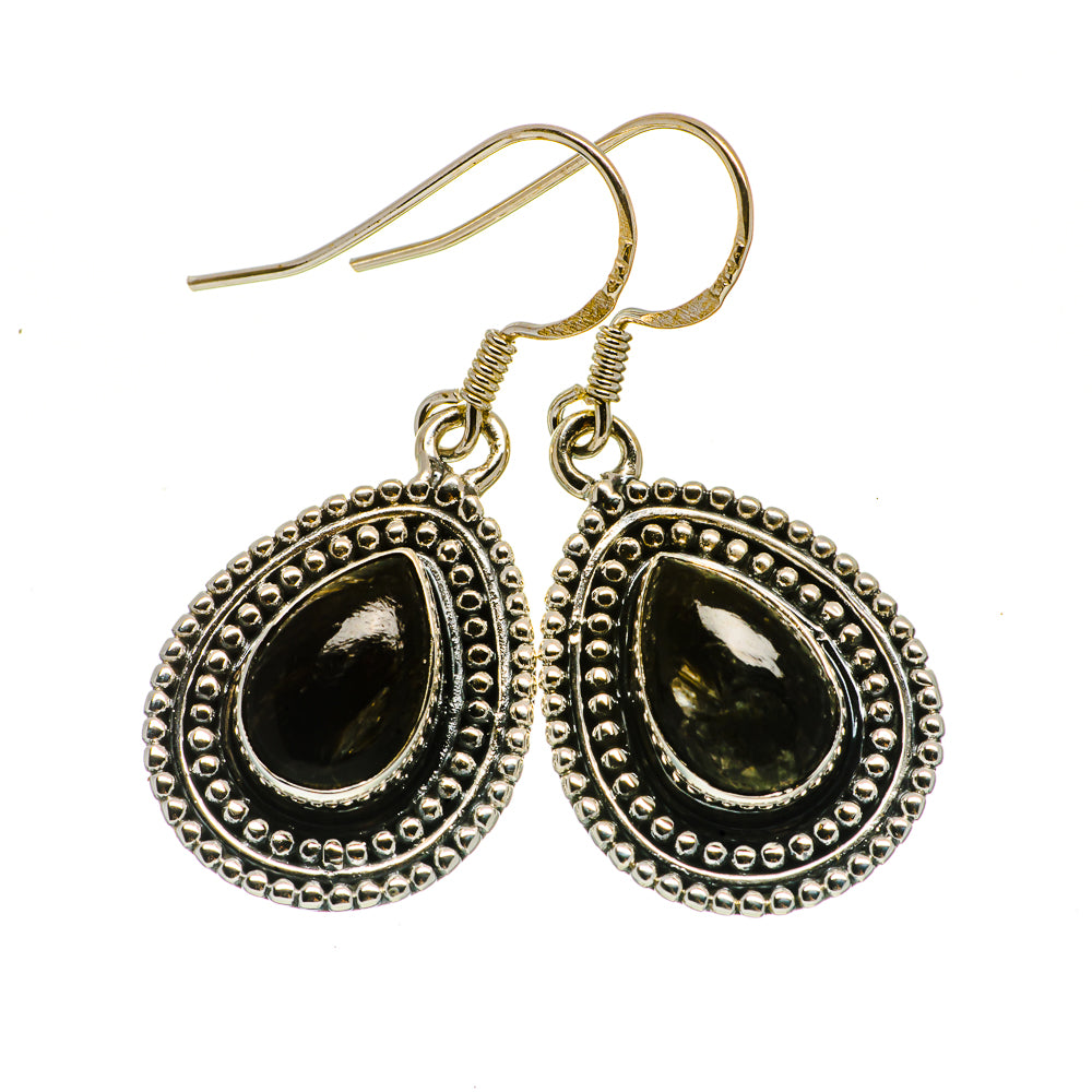 Golden Seraphinite Earrings handcrafted by Ana Silver Co - EARR402460