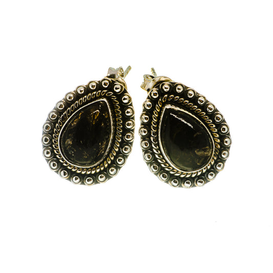 Golden Seraphinite Earrings handcrafted by Ana Silver Co - EARR402652