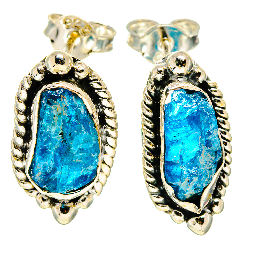 Blue Fluorite Earrings handcrafted by Ana Silver Co - EARR407112