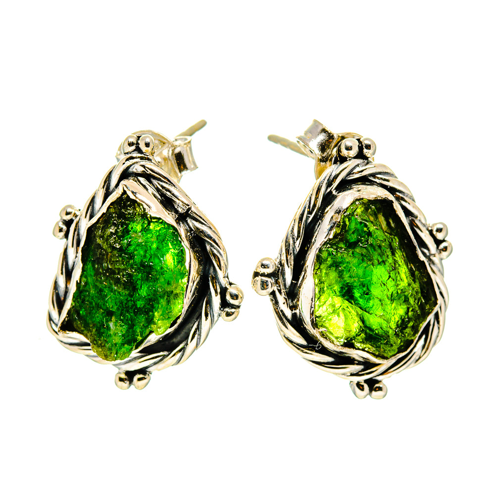 Chrome Diopside Earrings handcrafted by Ana Silver Co - EARR407196