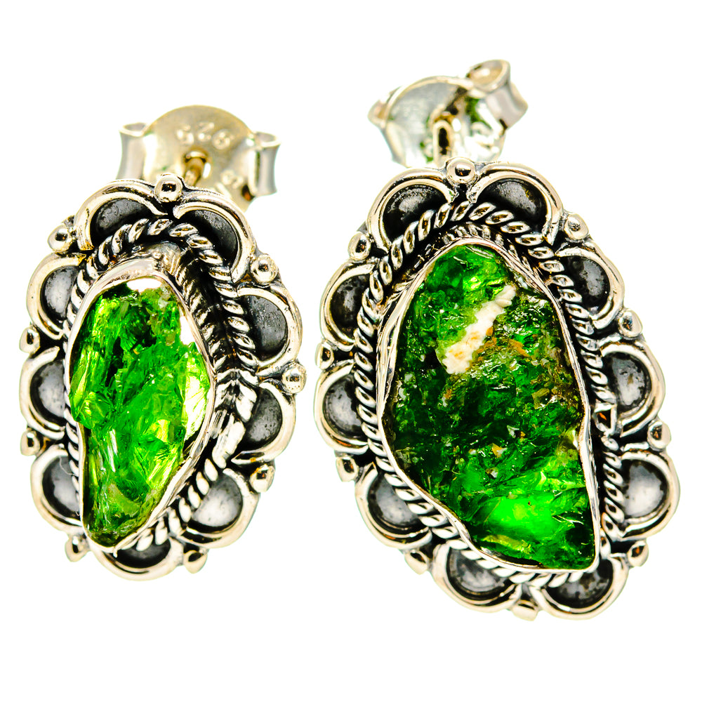Chrome Diopside Earrings handcrafted by Ana Silver Co - EARR407251
