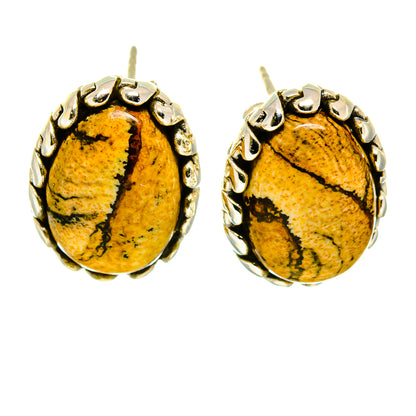 Picture Jasper Earrings handcrafted by Ana Silver Co - EARR407984