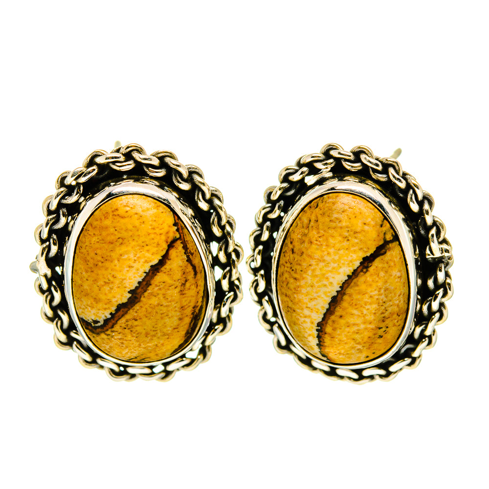 Picture Jasper Earrings handcrafted by Ana Silver Co - EARR408267