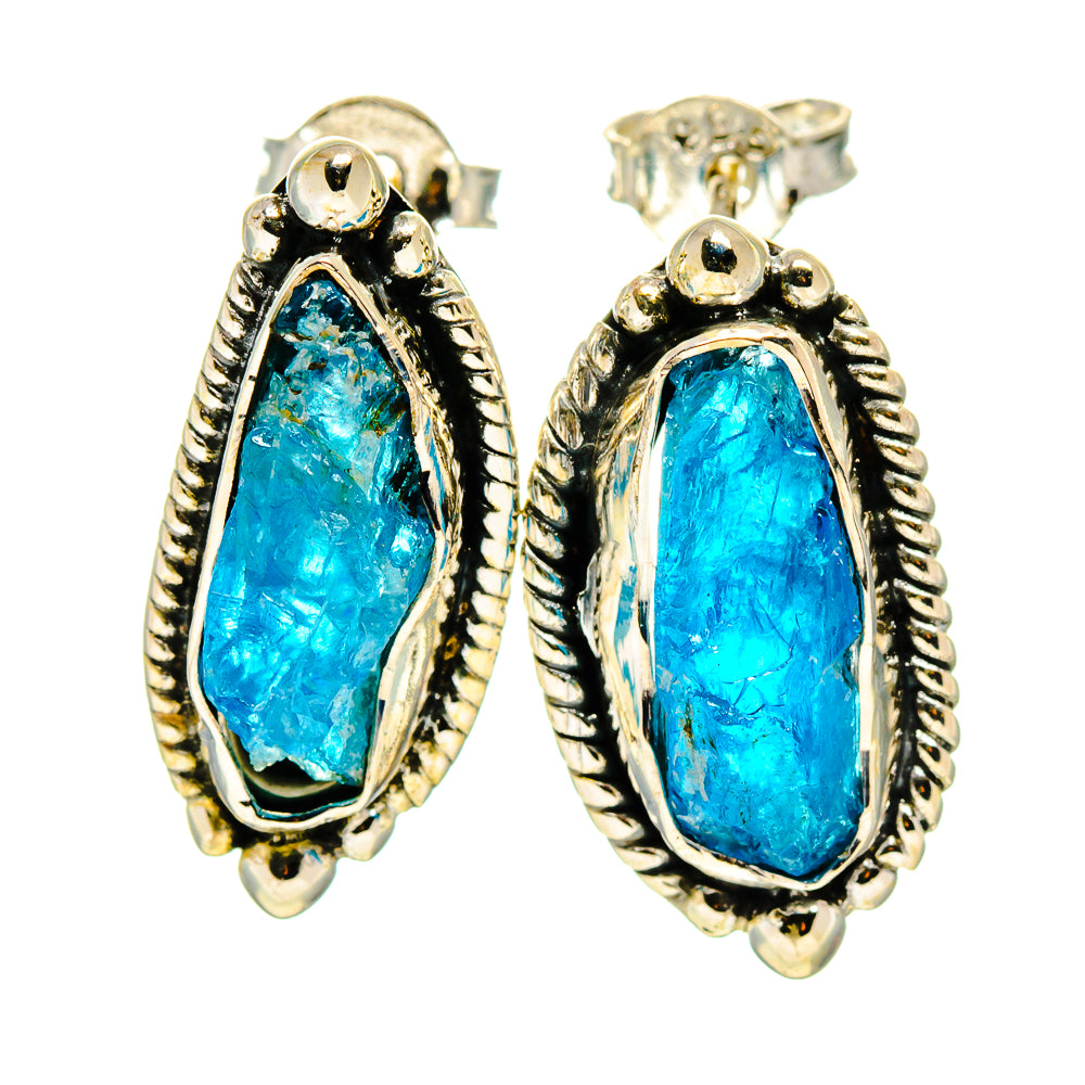 Blue Fluorite Earrings handcrafted by Ana Silver Co - EARR408849