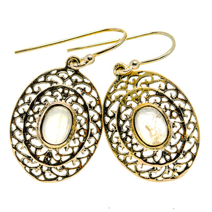 Rainbow Moonstone Earrings handcrafted by Ana Silver Co - EARR409155