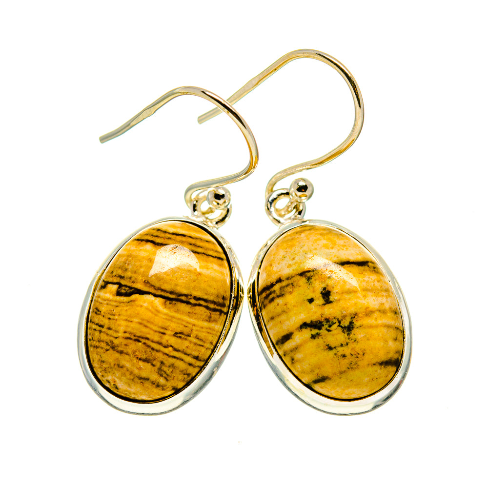 Picture Jasper Earrings handcrafted by Ana Silver Co - EARR409422