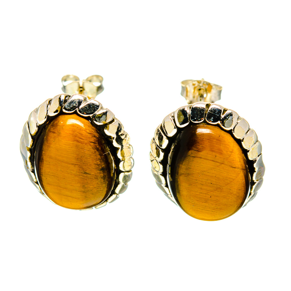Tiger Eye Earrings handcrafted by Ana Silver Co - EARR409791