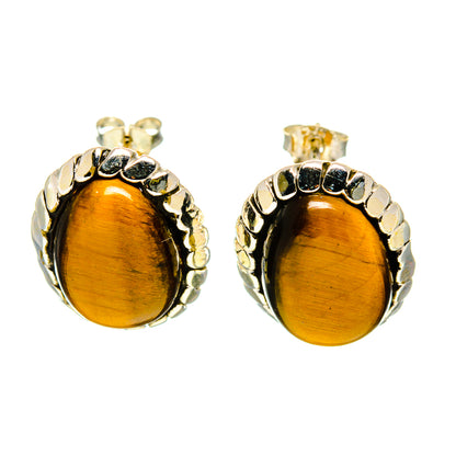 Tiger Eye Earrings handcrafted by Ana Silver Co - EARR409791