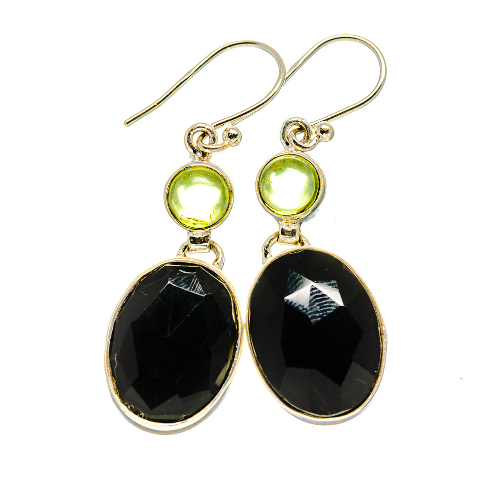 Black Onyx, Peridot Earrings handcrafted by Ana Silver Co - EARR409802