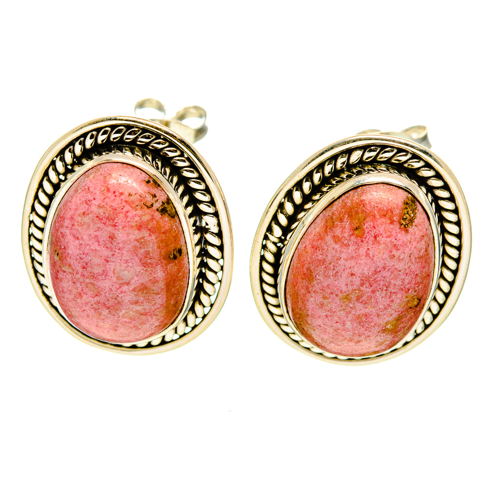 Rhodonite Earrings handcrafted by Ana Silver Co - EARR409896