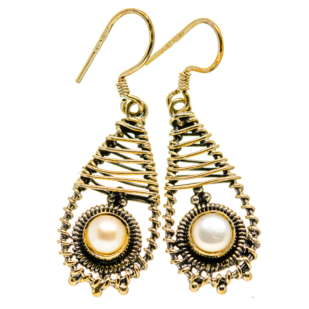 Cultured Pearl Earrings handcrafted by Ana Silver Co - EARR409920