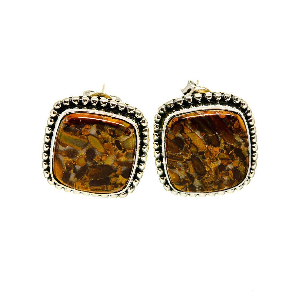 Chert Breccia Earrings handcrafted by Ana Silver Co - EARR410049