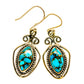 Blue Copper Composite Turquoise Earrings handcrafted by Ana Silver Co - EARR410069