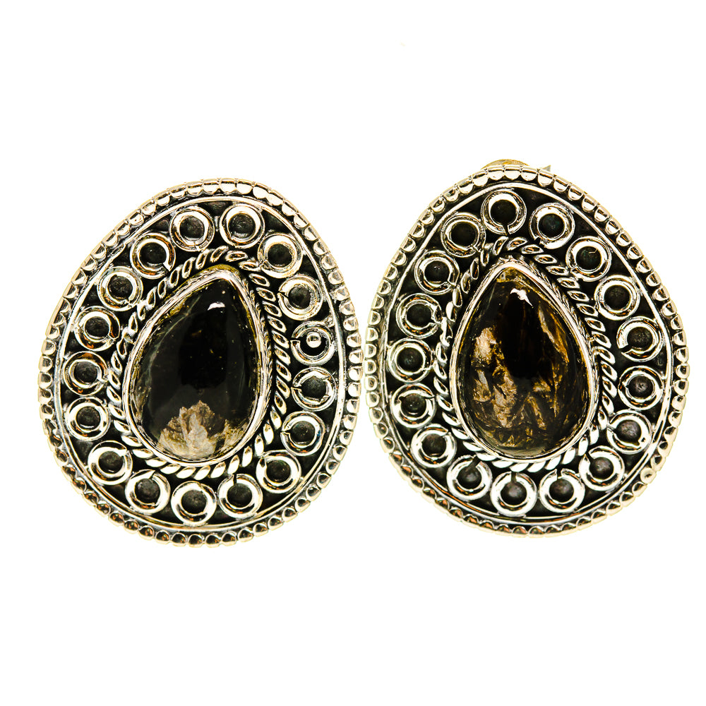 Golden Seraphinite Earrings handcrafted by Ana Silver Co - EARR410098