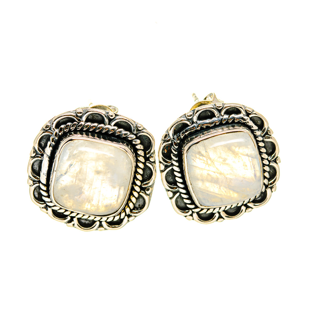 Rainbow Moonstone Earrings handcrafted by Ana Silver Co - EARR410144