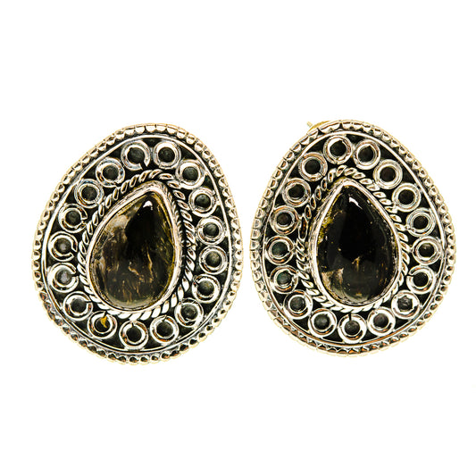 Golden Seraphinite Earrings handcrafted by Ana Silver Co - EARR410293