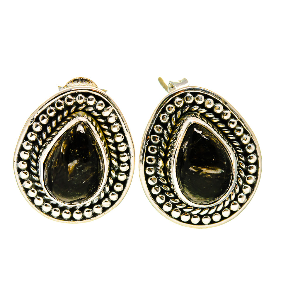 Golden Seraphinite Earrings handcrafted by Ana Silver Co - EARR410341