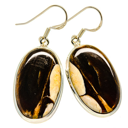Peanut Wood Jasper Earrings handcrafted by Ana Silver Co - EARR410378