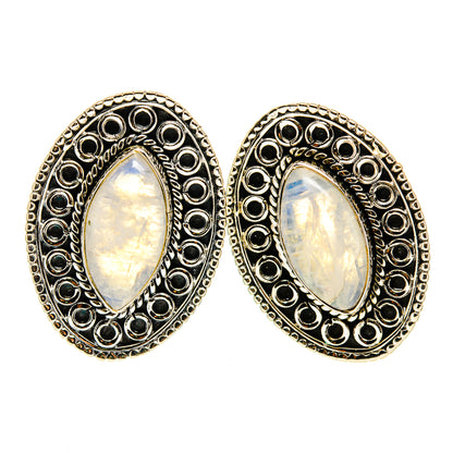 Rainbow Moonstone Earrings handcrafted by Ana Silver Co - EARR410398