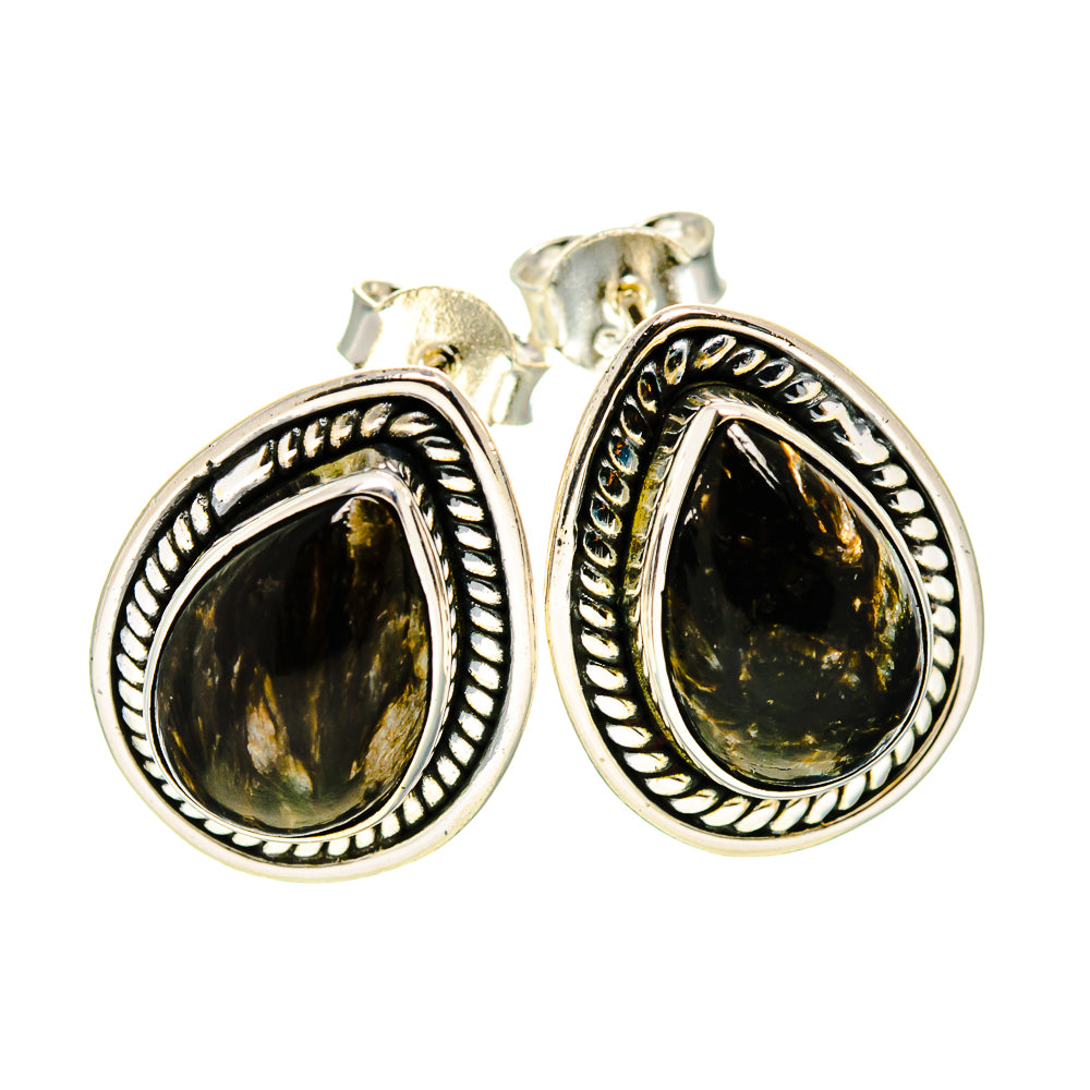 Golden Seraphinite Earrings handcrafted by Ana Silver Co - EARR410433