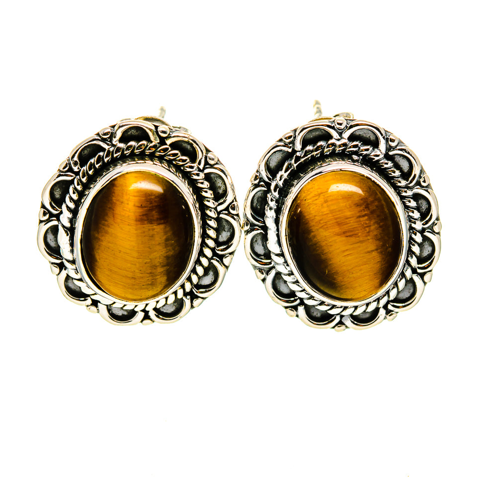 Tiger Eye Earrings handcrafted by Ana Silver Co - EARR410483