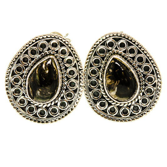 Golden Seraphinite Earrings handcrafted by Ana Silver Co - EARR410497