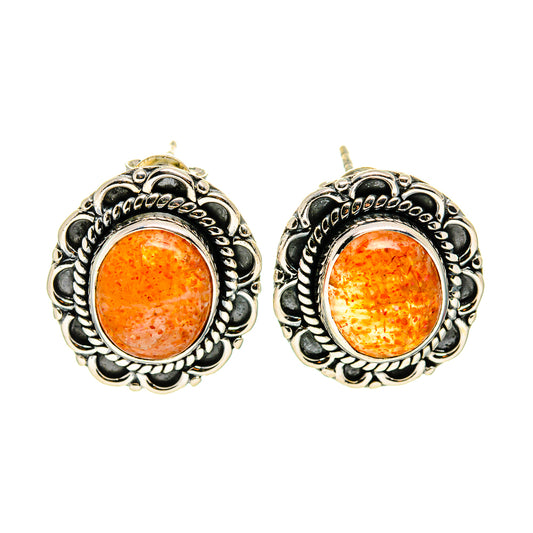 Sunstone Earrings handcrafted by Ana Silver Co - EARR410531