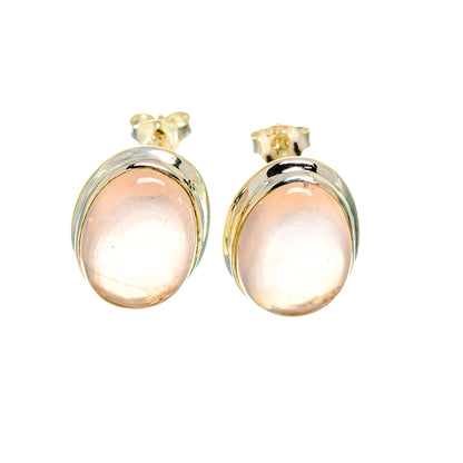 Rose Quartz Earrings handcrafted by Ana Silver Co - EARR410535