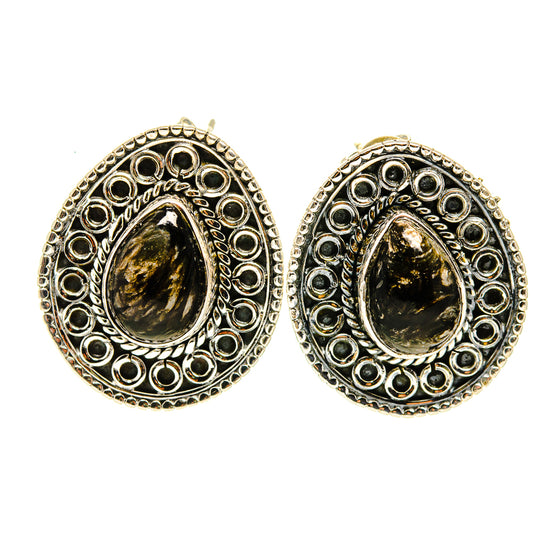 Golden Seraphinite Earrings handcrafted by Ana Silver Co - EARR410639