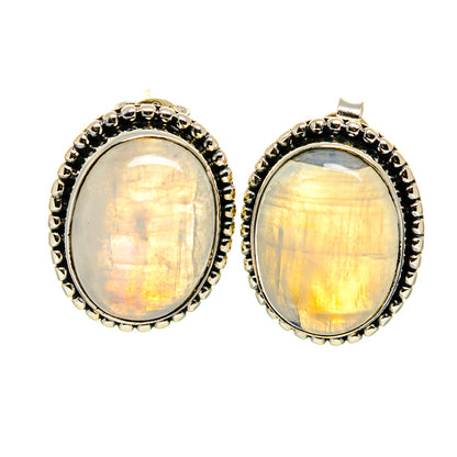 Rainbow Moonstone Earrings handcrafted by Ana Silver Co - EARR410698