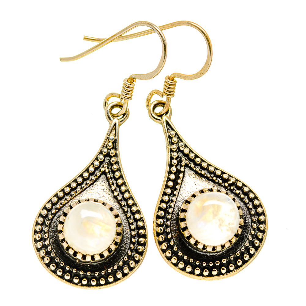 Rainbow Moonstone Earrings handcrafted by Ana Silver Co - EARR410812