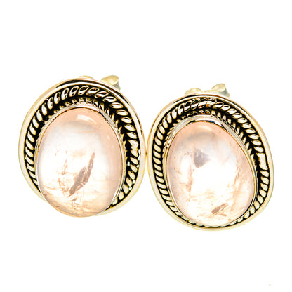 Rose Quartz Earrings handcrafted by Ana Silver Co - EARR410879