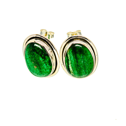 Green Aventurine Earrings handcrafted by Ana Silver Co - EARR411043