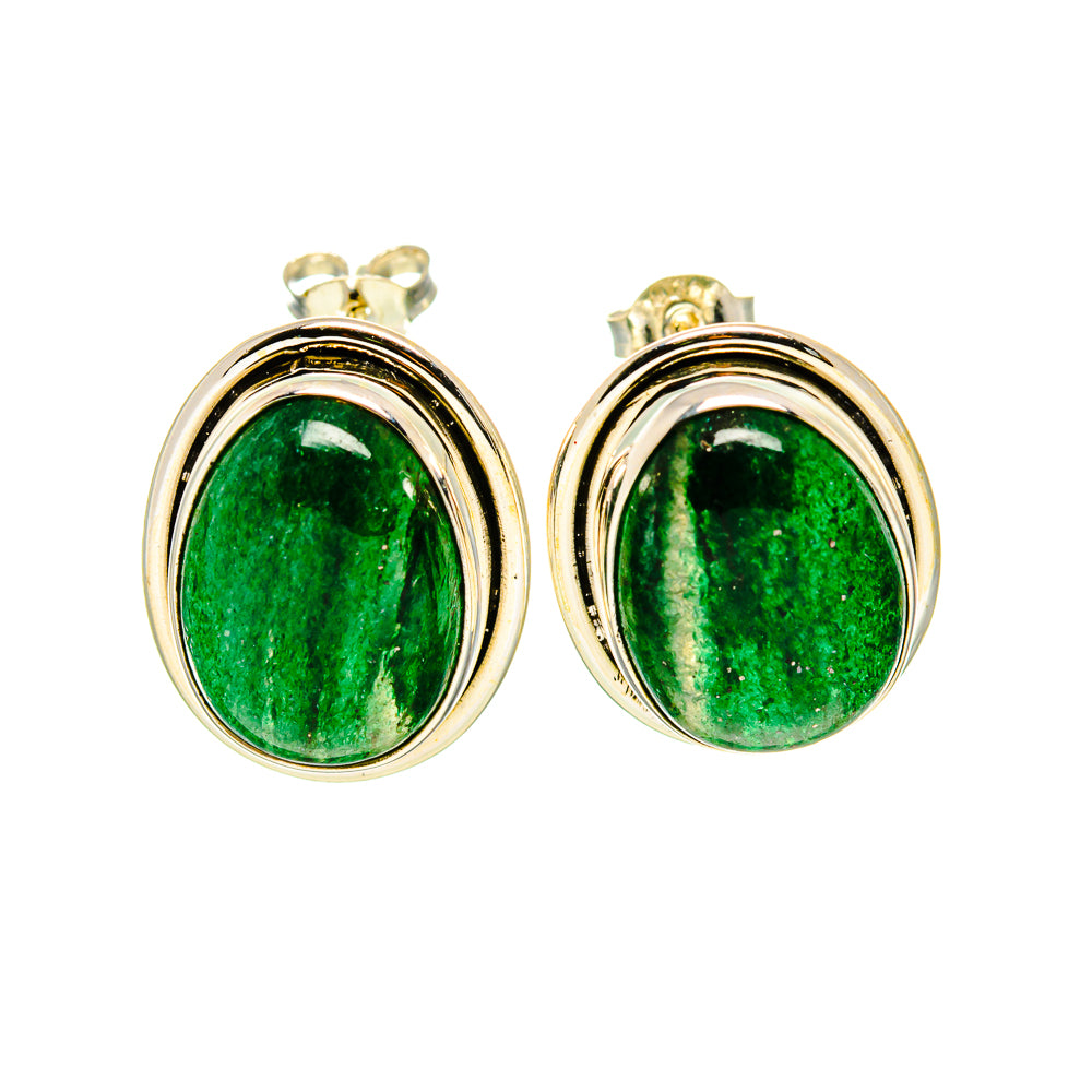 Green Aventurine Earrings handcrafted by Ana Silver Co - EARR411131