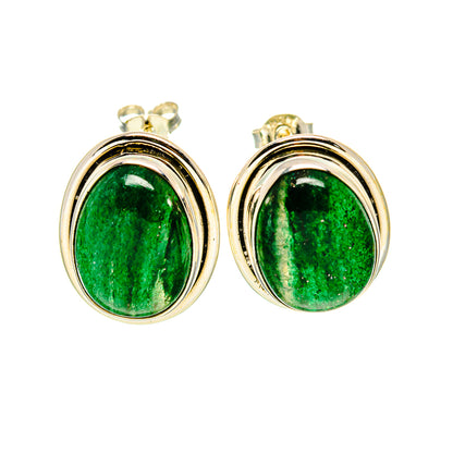 Green Aventurine Earrings handcrafted by Ana Silver Co - EARR411131