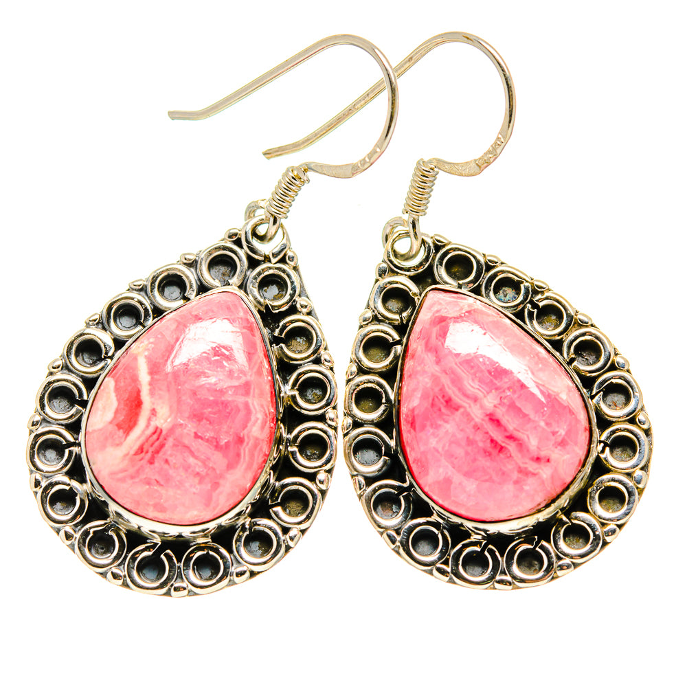 Rhodochrosite Earrings handcrafted by Ana Silver Co - EARR411172